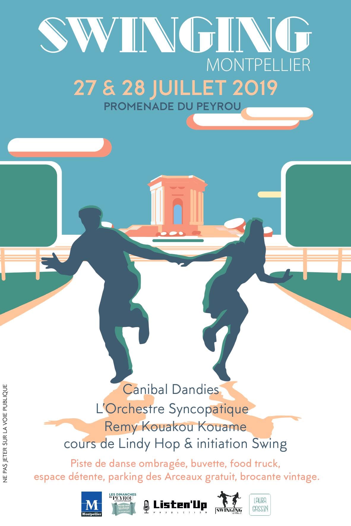 poster - 2019 - illustrator - festival - swinging montpellier Poster of the year 2019 of the music and swing dance festival, Swinging Montpellier