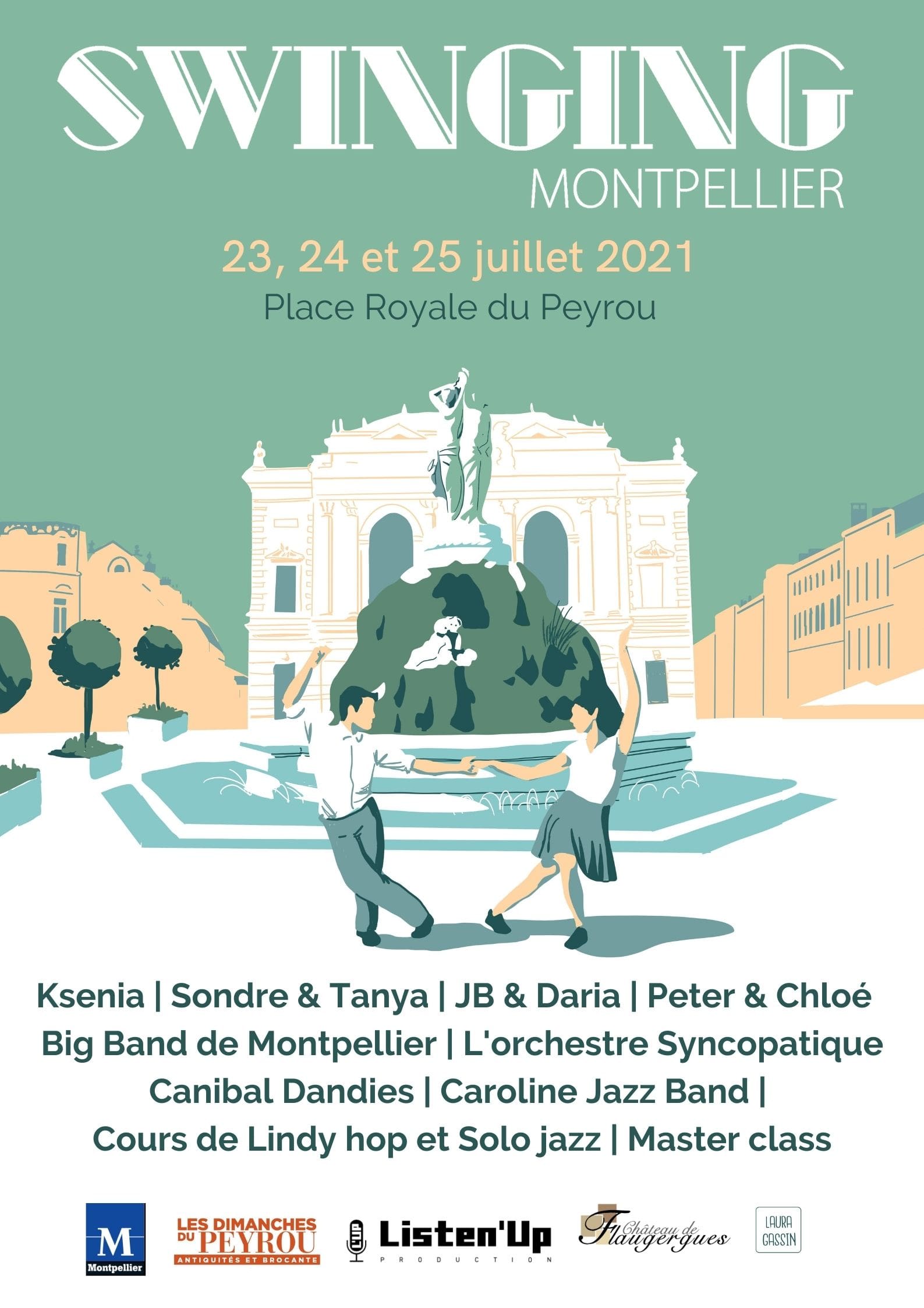 Poster - official - 2021 - festival- swinging montpellier Official poster of the year 2021 of the International Swing Music and Dance Festival, Swinging Montpellier